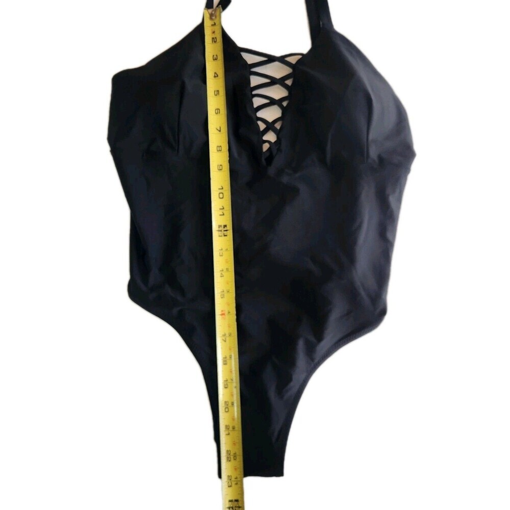 Ekouaer Elegant Inspired Vintage Black Pin up One Piece Swimsuit Size XXL - Picture 2 of 8